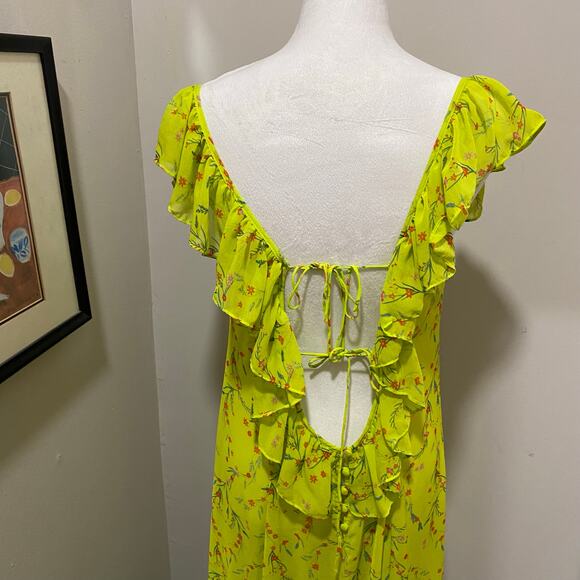 Free People Intimately Sunbright Maxi Slip Size Large Yellow-Green Dress - Picture 10 of 13